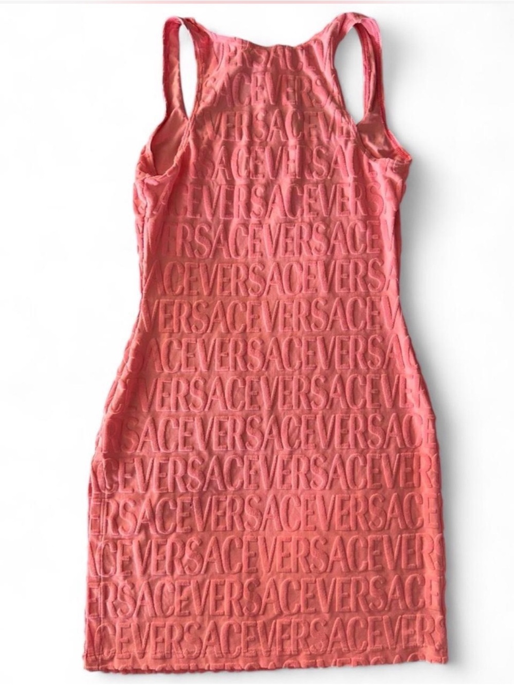 VERSACE X DUA LIPA PINK MONOGRAM TERRY MINI DRESS SIZE 38 US Small - Picture 4 of 7